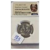 1776-2026 MAYFLOWER COMPACT QUARTER GEM UNCIRC