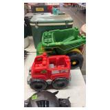 JOHN DEERE LARGE LEGO TRUCK & RED FIRE TRUCK