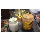 STONEWARE JAR, A&W BOTTLE & VINTAGE COOKIE JAR
