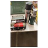 THERMOS, ICY HOT BOTTLE & LUNCH BOX W/ 2 OTHER
