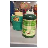 VINTAGE GREEN PELICAN COOLER JUG & TARTAN JUG