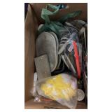 BX W/ FURNITURE GLIDES, FACE MASKS, STORAGE HOOKS