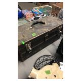 BLACK TOOL BOX W/ MISC TOOLS INSIDE