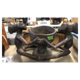 AFRICAN CARVED WOOD CEREMONIAL BOWL