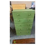 GREEN 5 DRAWER DRESSER
