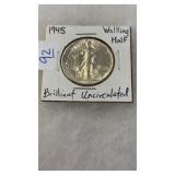 1945 WALKING LIBERTY SILVER HALF DOLLAR