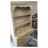 PINE DESK W/ BOOKSHELF TOP