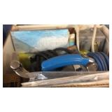 BX W/ HAND VAC, MULTI PLUGS, MAPS, LIQUOR FLASK &