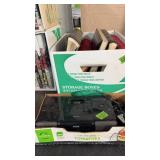 iHOME DOCKING STATION & BX OF PHOTO ALBUMS