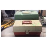 2 TACKLE BOXES & MISC TACKLE INSIDE