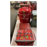 PLAID COOLER BAG & PLAID LUNCHBOX *NO THERMOS &