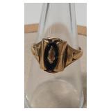 10K & BLUE STONE  VTG CLASS RING