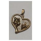 925 DISNEY POO & PIGLET HEART PENDANT