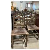 4 - LADDERBACK RUSH SEAT CHAIRS