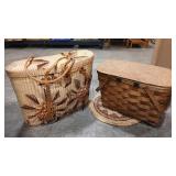 VTG PICNIC BASKET & RATTAN TOTE