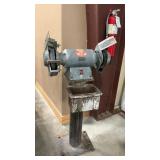 DAYTON 1HP DUAL BENCH GRINDER ON HD STAND