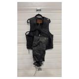 HIGHWAY 21 LEATHER CHAPS SZ M & LEATHER VEST SZ L