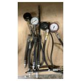 ASSORTED AIR PRESSURE GAUGES AND LINES INC SNAP-ON