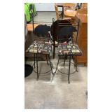 2 - WOODLAND THEME METAL STOOLS