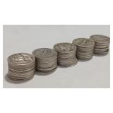$5 FACE VALUE MERCURY DIMES 90%