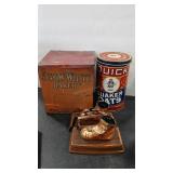 KITCHEN TINS CARD GAMES  & BRASS BABY SHOES