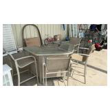 U-SHAPED OUTDOOR PATIO BAR WITH 4 CHAIRS