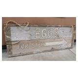 WOOD PRIMATIVE 'EGGS' SIGN