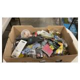 GROUP OF ASSORTED FISHING HOOKS, LURES, WEIGHTS,