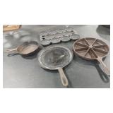 4 - UNKNOWN CAST IRON PANS