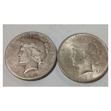 1924 & 1922 S PEACE DOLLARS
