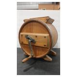 WOOD VTG BARREL BUTTER CHURN