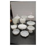 MILK GLASS ASSORTMENT INCL HOB NAIL