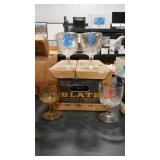 FISHBOWL VTG ASSORTMENT & BLATZ BEER BOX