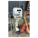 EVINRUDE 8 HP 4-STROKE BOAT MOTOR W/ 3 GAL TANK