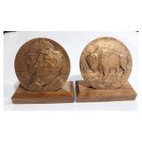 2 - BRONZE LEWIS & CLARK BICENTENNIAL MEDALLIONS