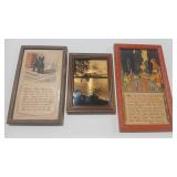 3 - VTG MINIATURE FRAMED ART