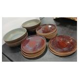 4 - JONO PANDOLFI PASTA BOWLS & 9 PLATES