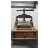 PAPETERIE JONIN BRIOL ANTQ BOOK PRESS CAST IRON