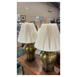 2 - BRASS STYLE TABLE LAMPS