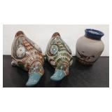 MEXICO TONALA POTTERY DUCKS & VASE