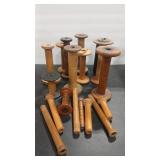 WOODEN VTG INDUSTRIAL TEXTILE SPOOLS