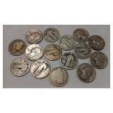 15 - WALKING LIBERTY BARBER & WASHINGTON QUARTERS