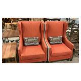 2 - BROOKLINE WINGBACK ACCENT CHAIRS  & PILLOW