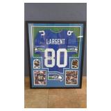STEVE LARGENT SIGNED JERSEY- PHOTOS W/ COA FRAMED