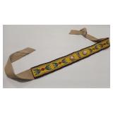 NATIVE AMERICAN STYLE BEADED LEATHER HATBAND