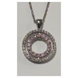 925 DOUBLE CIRCLE CZ NECKLACE