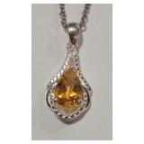 925 CITRINE COLOR NECKLACE