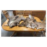 TWO TANNED WHITETAIL DEER PELTS