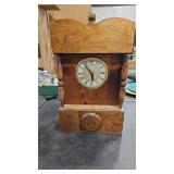 PRIMATIVE CLOCK CASE W/ ELECTRIC CLOCK