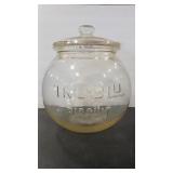 TRU-BLU BISCUIT VTG GLASS JAR & LID